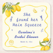 Met de Hand Getekende Hoofd Squeeze Bruidsdouche C Kartonnen Onderzetters (Voorkant)