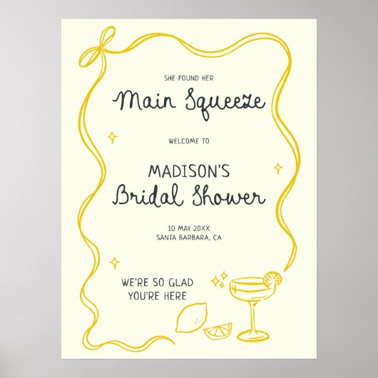 Met de Hand Getekende Hoofd Squeeze Bruidsdouche W Poster (Voorkant)