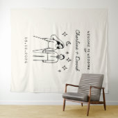 Met de Hand Getekende Huwelijksbegroeting met Krab Wandkleed (In Situ (horizontaal))