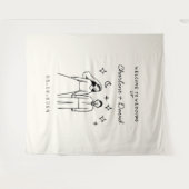 Met de Hand Getekende Huwelijksbegroeting met Krab Wandkleed (Voorkant (horizontaal))