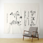 Met de Hand Getekende Huwelijksbegroeting met Krab Wandkleed (In Situ (horizontaal))