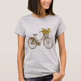 Met de hand getekende illustratie Oude fiets T-shirt