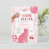 Met de Hand Getekende Illustratie Roze Bachelorett Kaart (Staand voorkant)