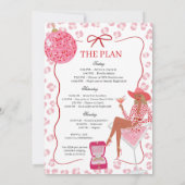 Met de Hand Getekende Illustratie Roze Bachelorett Kaart (Achterkant)