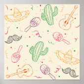 met de hand getekende illustratie van Cinco de May Poster (Voorkant)