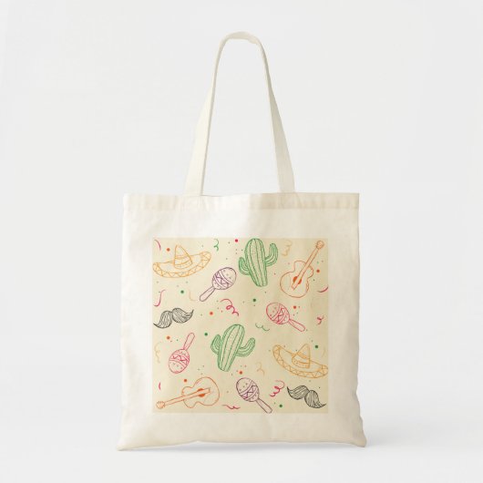 Met de hand getekende illustratie van Cinco De May Tote Bag (Voorkant)