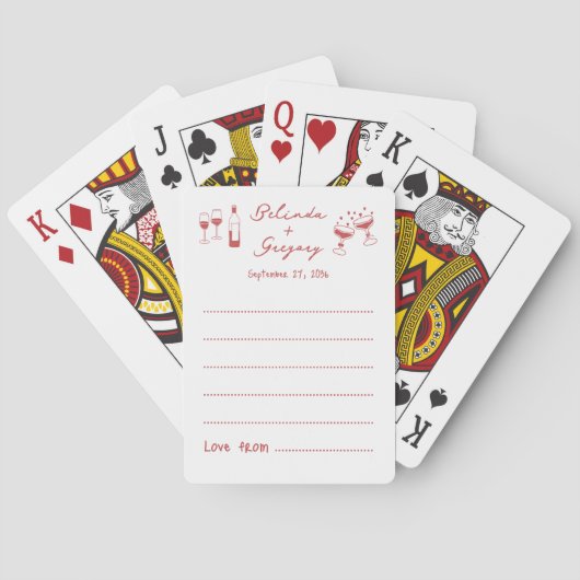 Met de hand getekende illustraties Doodle trouwgas Pokerkaarten (Achterkant)