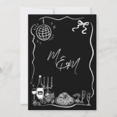 Met de Hand Getekende Illustraties Krabbel Doodles Save The Date (Achterkant)