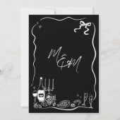 Met de Hand Getekende Illustraties Krabbel Doodles Save The Date (Achterkant)