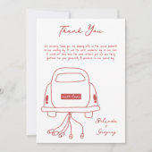 Met de hand getekende illustraties krabbels bruilo bedankkaart (Voorkant)