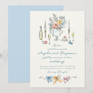 Met de hand getekende illustraties Whimsical Frans Kaart