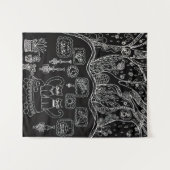 Met de hand getekende ingewikkelde katten wandkleed (Voorkant (horizontaal))