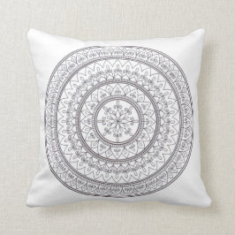 Met de hand getekende, ingewikkelde Mandala-kunst  Kussen