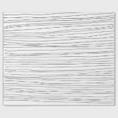 Met de hand getekende instripes lijnen zwart-wit p cadeaupapier (Vlak)