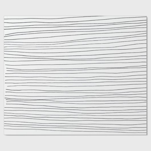 Met de hand getekende instripes lijnen zwart-wit p cadeaupapier (Vlak)