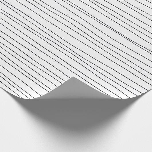 Met de hand getekende instripes lijnen zwart-wit p cadeaupapier (Hoek)