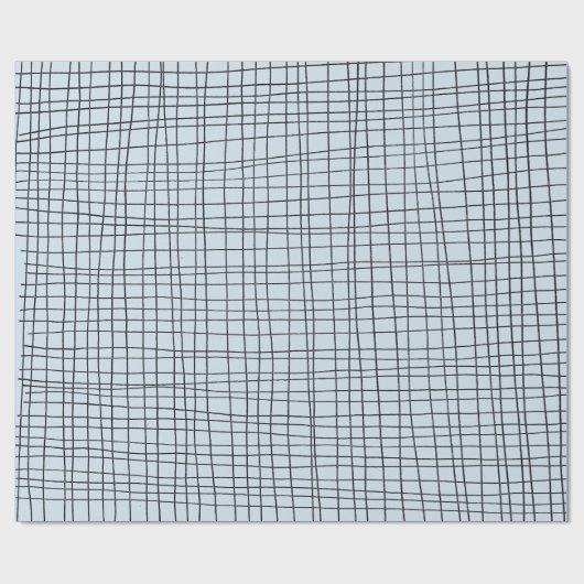 Met de hand getekende instripnetlijnen zwart en bl cadeaupapier (Vlak)