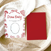 Met de Hand Getekende Italiaanse Baby Shower Teken Kaart