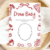 Met de Hand Getekende Italiaanse Baby Shower Teken Kaart