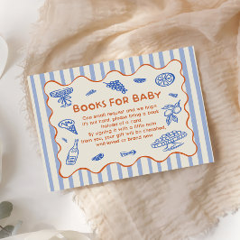 Met de hand getekende Italiaanse babyshower-boekve Informatiekaartje