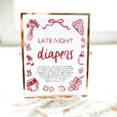 Met de hand getekende Italiaanse babyshowerluiers Poster