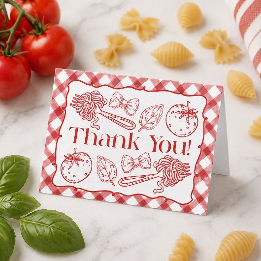 Met de hand getekende Italiaanse pasta bedankkaart