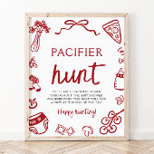 Met de hand getekende Italiaanse speen zoektocht b Poster