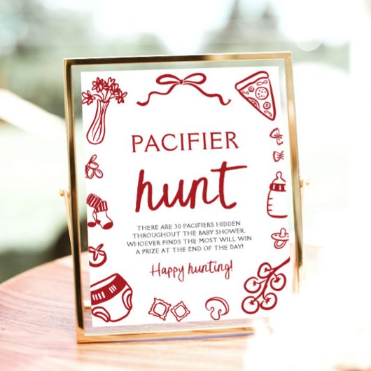 Met de hand getekende Italiaanse speen zoektocht b Poster