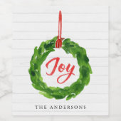Met de hand getekende Joyful Holiday Wreater Wijn Etiket (Enkel label)