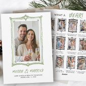 Met de hand getekende kaders eerste kerst getrouwd feestdagenkaart