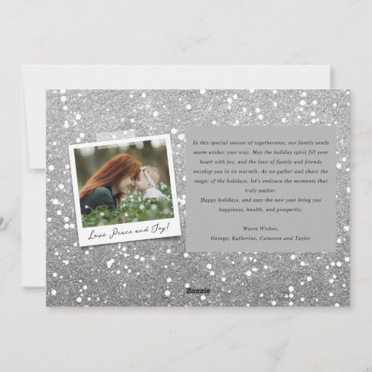 Met de hand getekende kalligrafie geborsteld joy m feestdagenkaart (Achterkant)