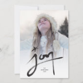 Met de hand getekende kalligrafie geborsteld joy m feestdagenkaart (Voorkant)