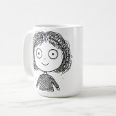 Met de Hand Getekende Karakter Illustratie – Artis Koffiemok (Voorkant links)