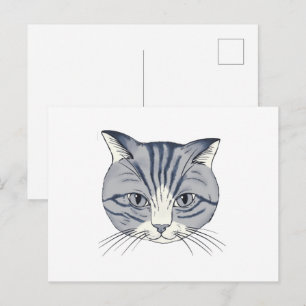 Met de hand getekende kat briefkaart