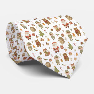 Met de hand getekende kerst bos halsdoek stropdas