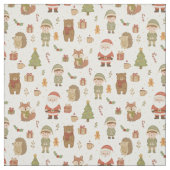 Met de hand getekende kerst bos stof (Swatch)