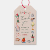 Met de hand getekende kerst bruidsdouche dank je w cadeaulabel (Voorkant)