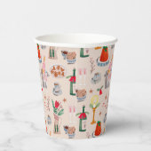 Met de Hand Getekende Kerst Bruidsdouche Deel Eén  Papieren Bekers (Rechts)