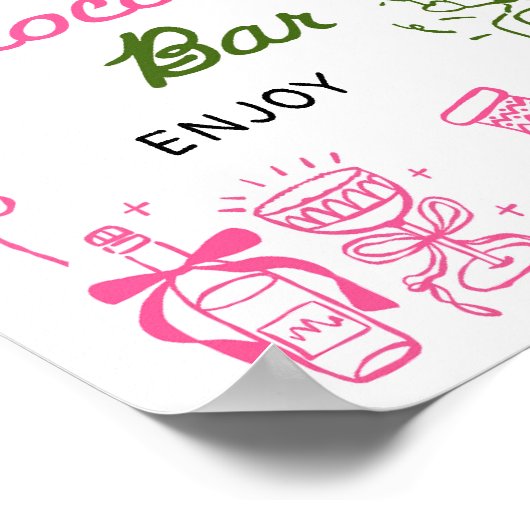 Met de Hand Getekende Kerst Bruiloftsdouche Heet C Poster (Hoek)