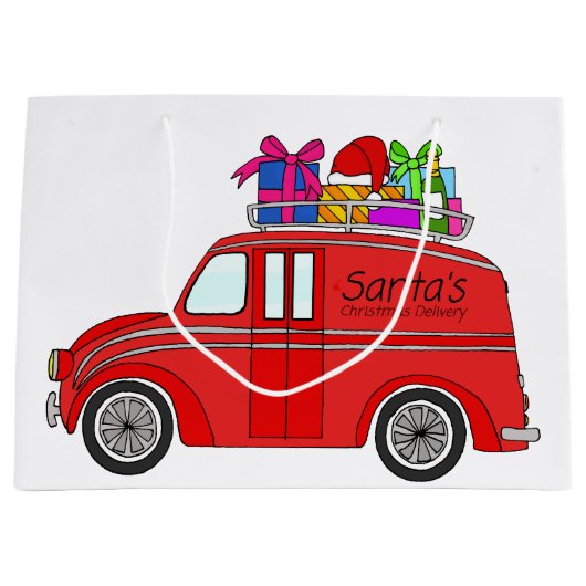 Met de hand getekende kerst groot cadeauzakje (Voorkant)