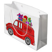 Met de hand getekende kerst groot cadeauzakje (Achterkant Gekanteld)