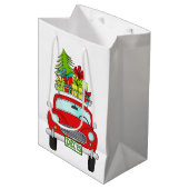 Met de hand getekende kerst medium cadeauzakje (Voorkant Gekanteld)