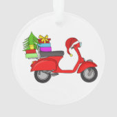 Met de hand getekende Kerst-scooter met cadeaus Ornament (achterkant)