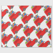 Met de hand getekende kerstauto cadeaupapier (Vlak)