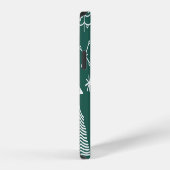 Met de hand getekende kerstbomen, winterpatroon. iPhone hoesje (Rechterkant)