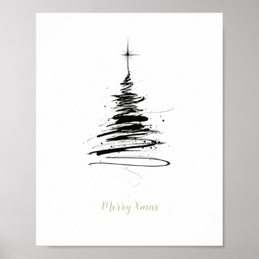 Met de hand getekende Kerstboom Poster (Voorkant)