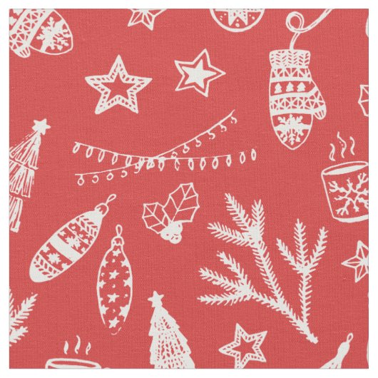 Met de hand getekende kerstdecoraties Kerstset Roo Stof (Close Up)
