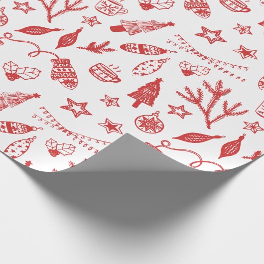 Met de hand getekende kerstdecorset cadeaupapier (Hoek)