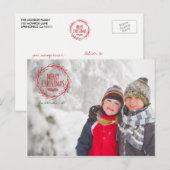 Met de hand getekende kerstfeestdag foto Briefkaar Feestdagenkaart (Voorkant / Achterkant)