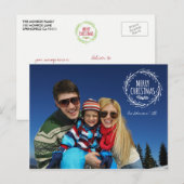 Met de hand getekende kerstfeestdag foto Briefkaar Feestdagenkaart (Voorkant / Achterkant)